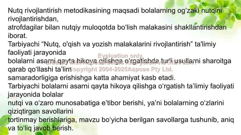 Nutq, o'qish va yozish malakalarini rivojlantirish metodikasi 2