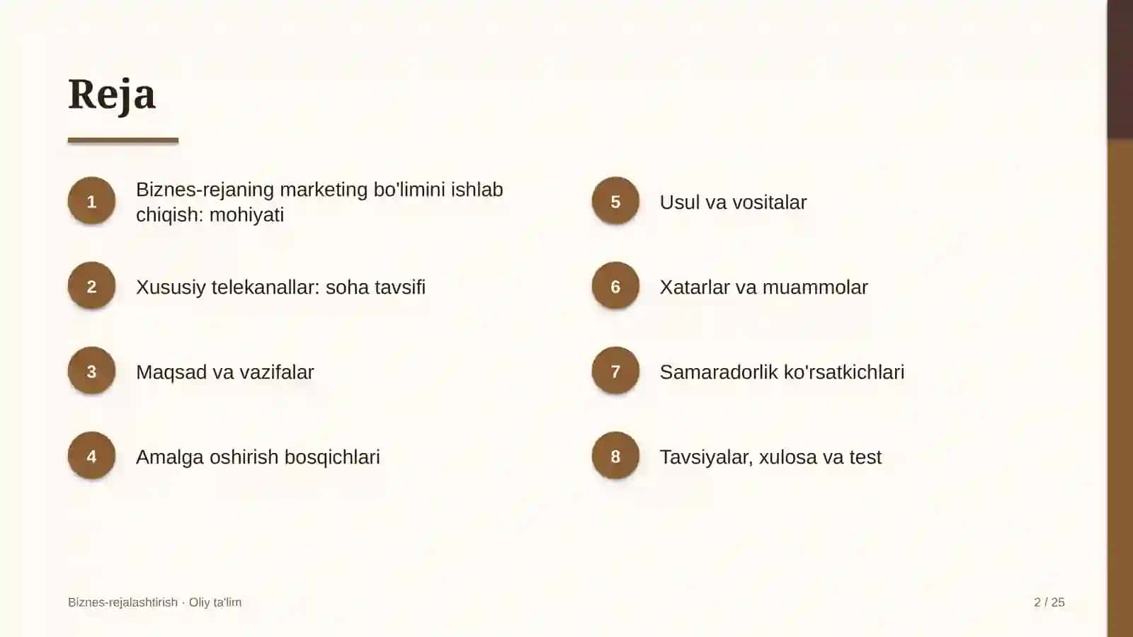 Xususiy telekanallarda biznes-rejaning marketing bo'limini ishlab chiqish 2