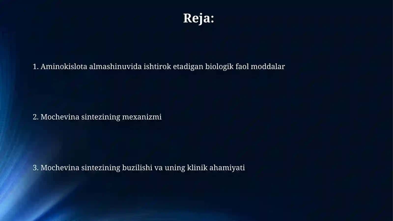Aminokislotalar almashinuvida bo'ladigan biologik hosil faol moddalar 2