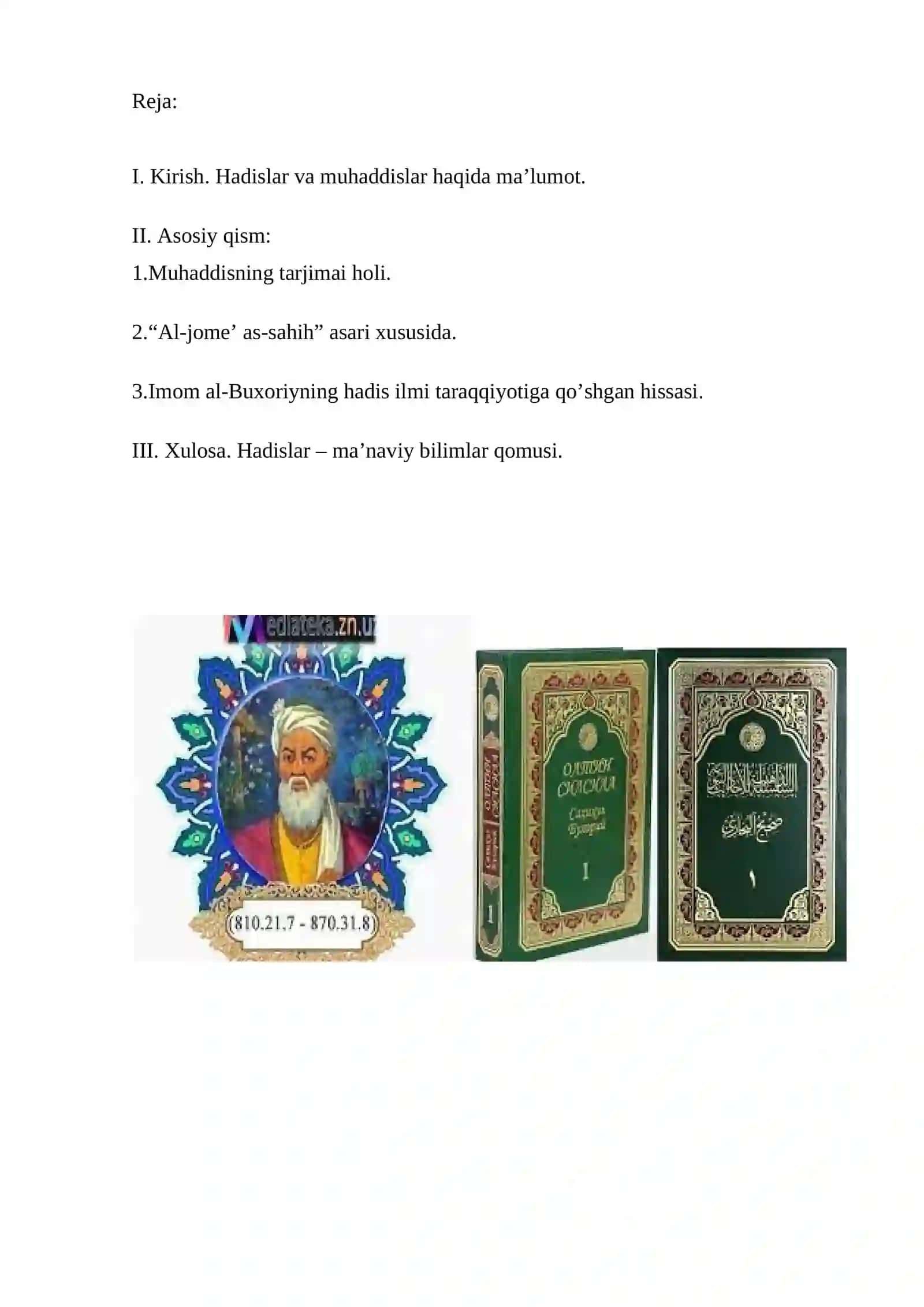 Imom Al-Buxoriy hayoti va ijodi 2