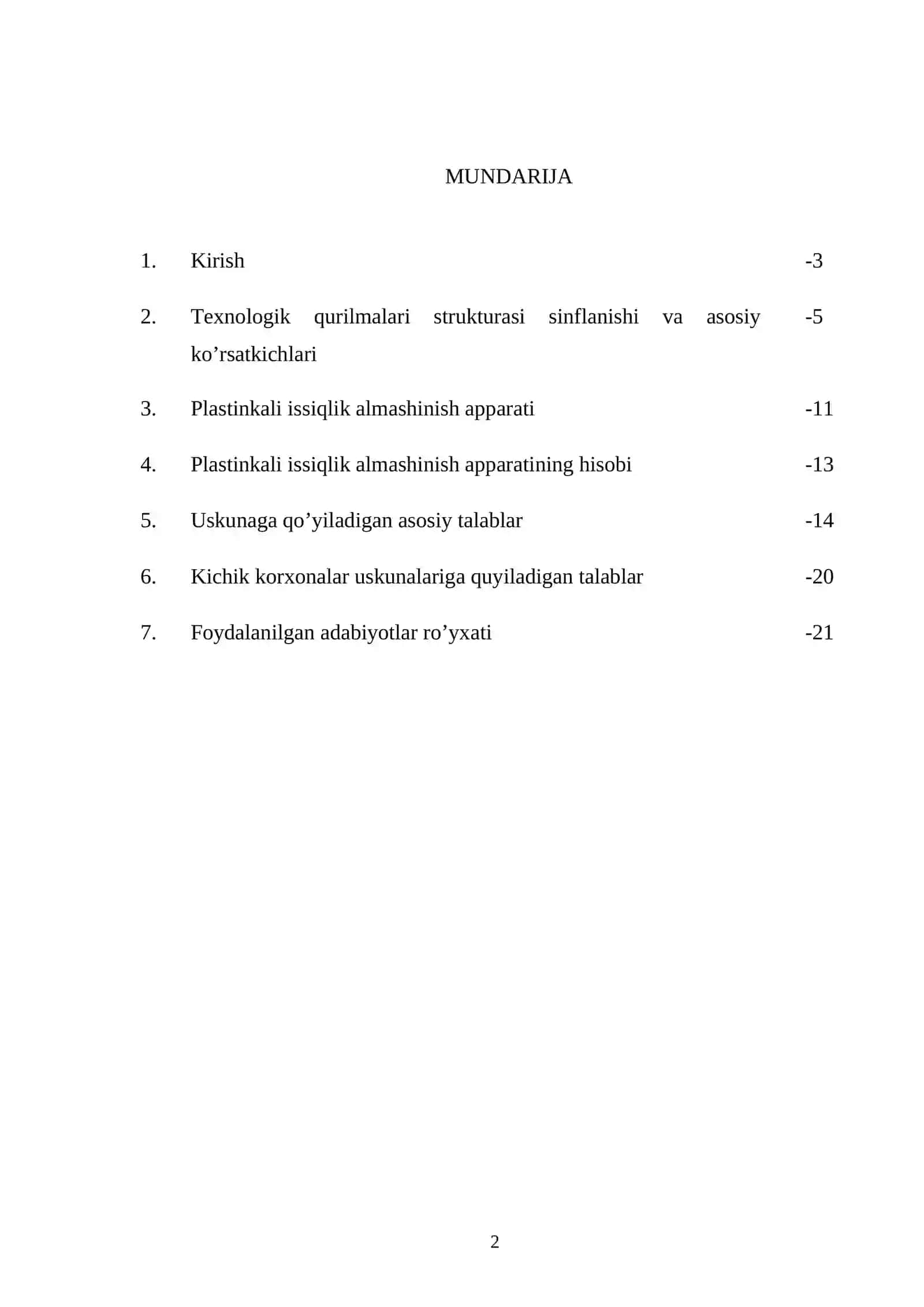 «Plаstinkаli issiqlik аlmаshinish аppаrаtini hisobi» mаvzusidаgi kurs lоyihаsining 2