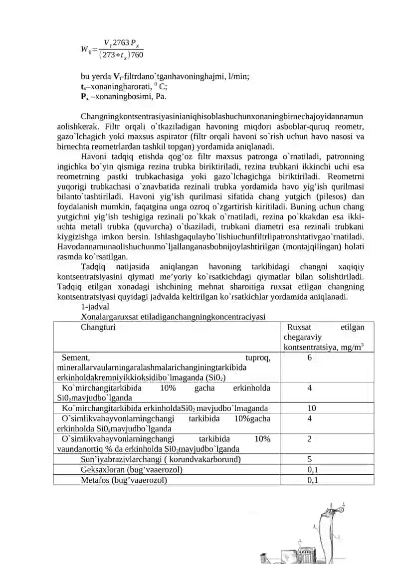 Atmosfera havosidagi toksik moddalarni (MRS) ruxsat etilgan maksimal kontsentratsiyasini hisoblash 2