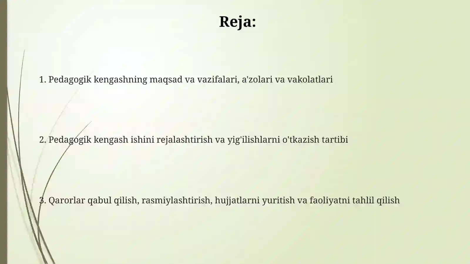 Maktabgachata’lim tashkilotlari dapedagogik kengash loyihasini tayyorlash 2