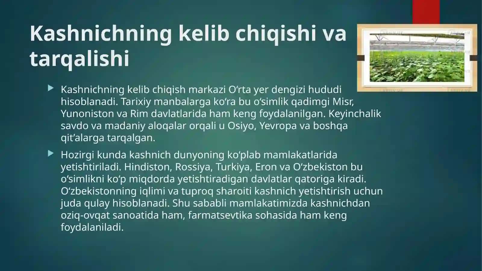 KASHNICH BIOLOGIYASI VA YETISHTIRISH TEXNOLOGIYASI 2
