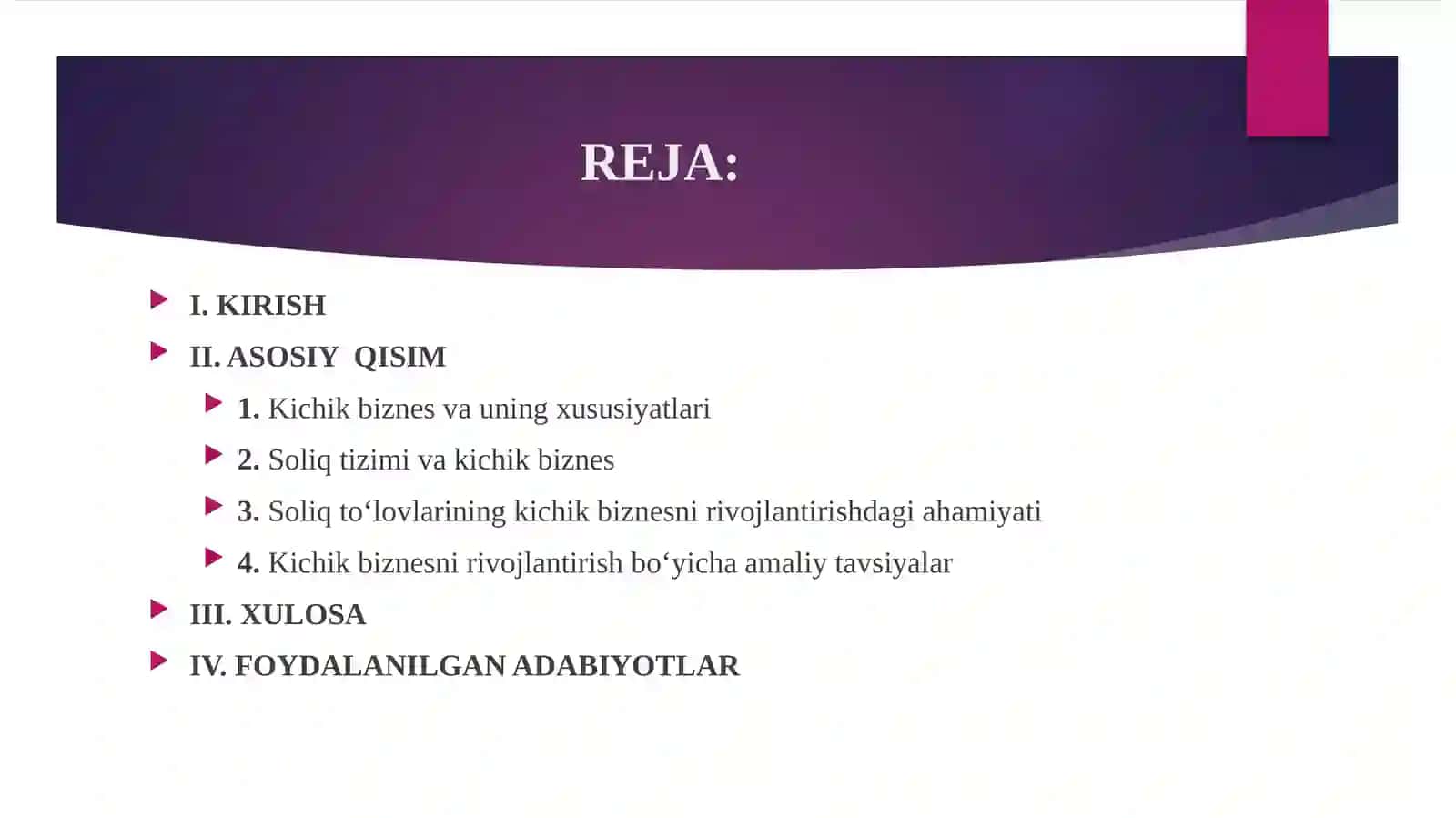KICHIK BIZNESNI RIVOJLANTIRISHDA SOLIQ TO'LOVLARINING AHAMIYATI 2