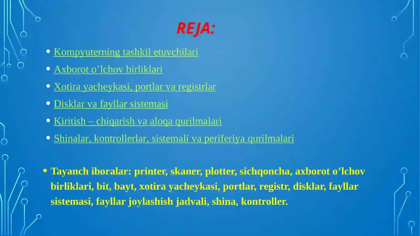 KOMP`YUTER TEXNIKASI ASOSLARI 2