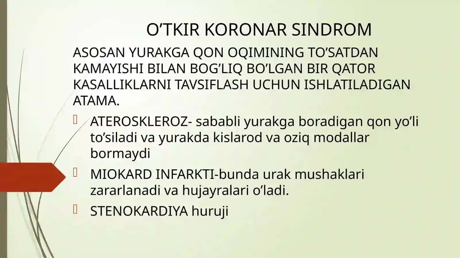 O’TKIR KORANAR SINDROM 2