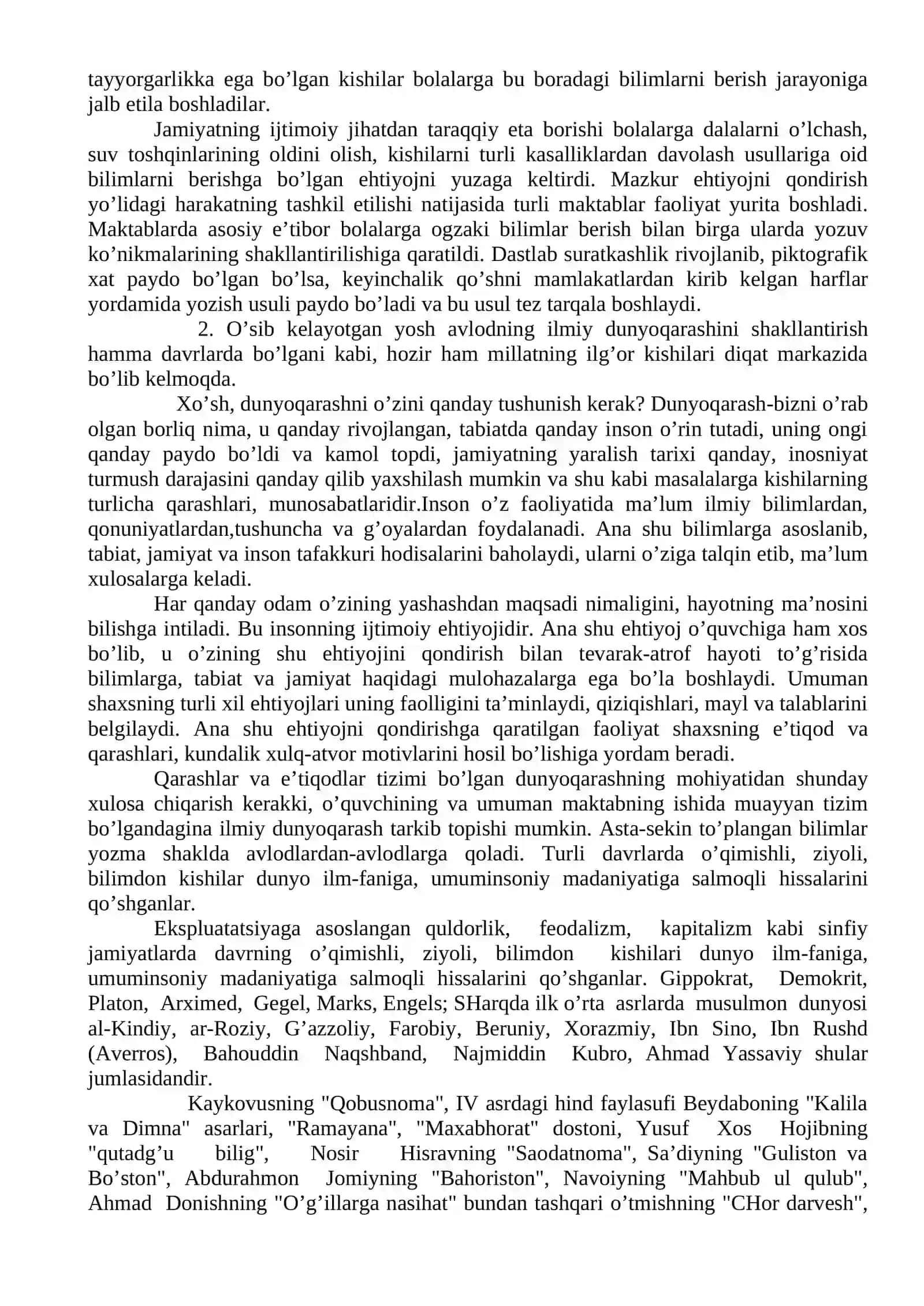 Pedagogikani o’rganish zaruriyati 2