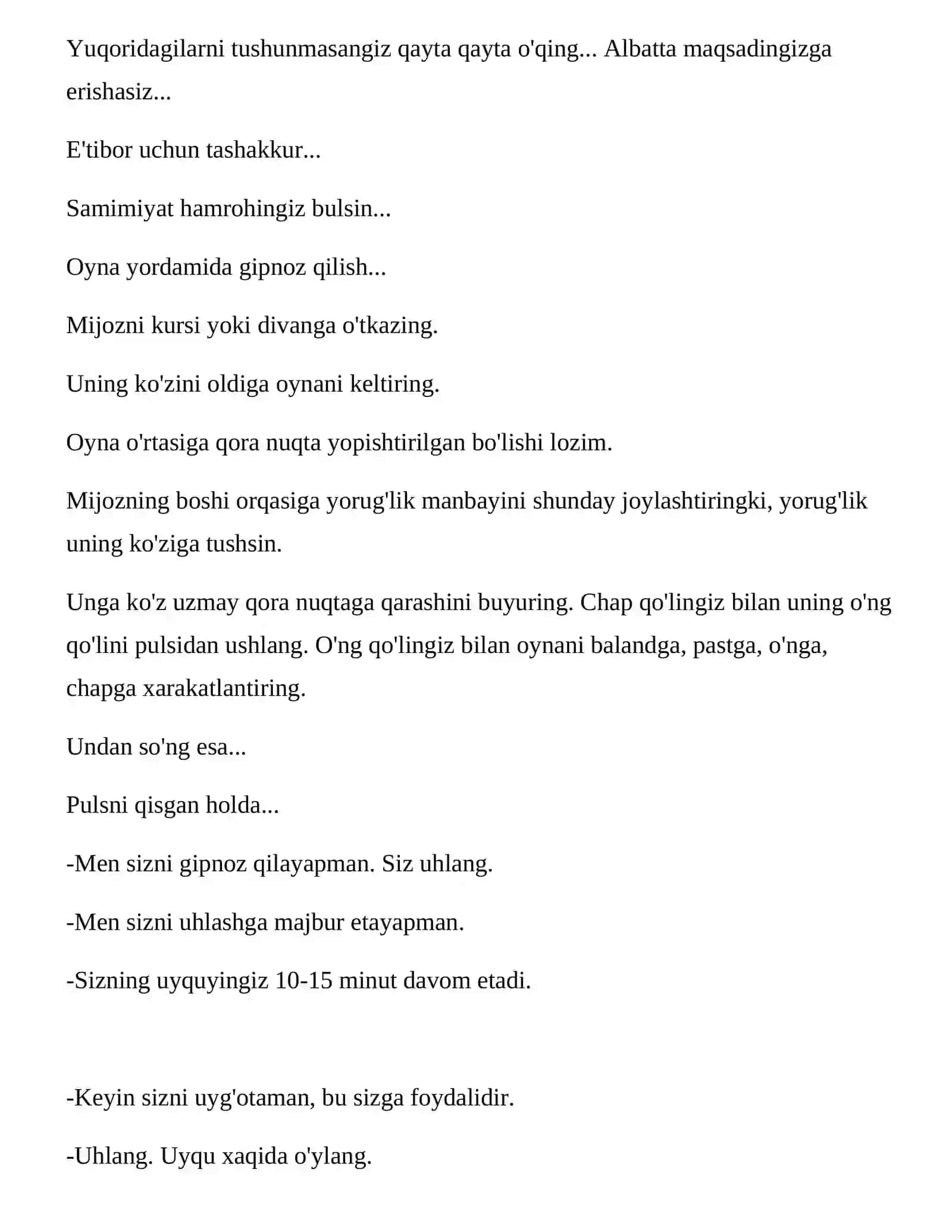 DETALLAR YORDAMIDA GIPNOZ QILISH 2
