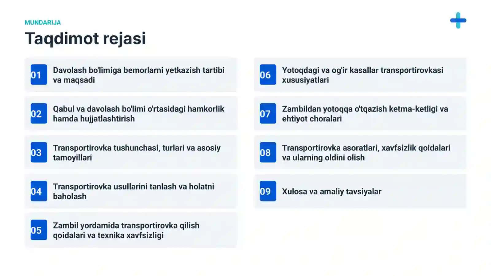 Bemorlarni transportirovka qilish 2