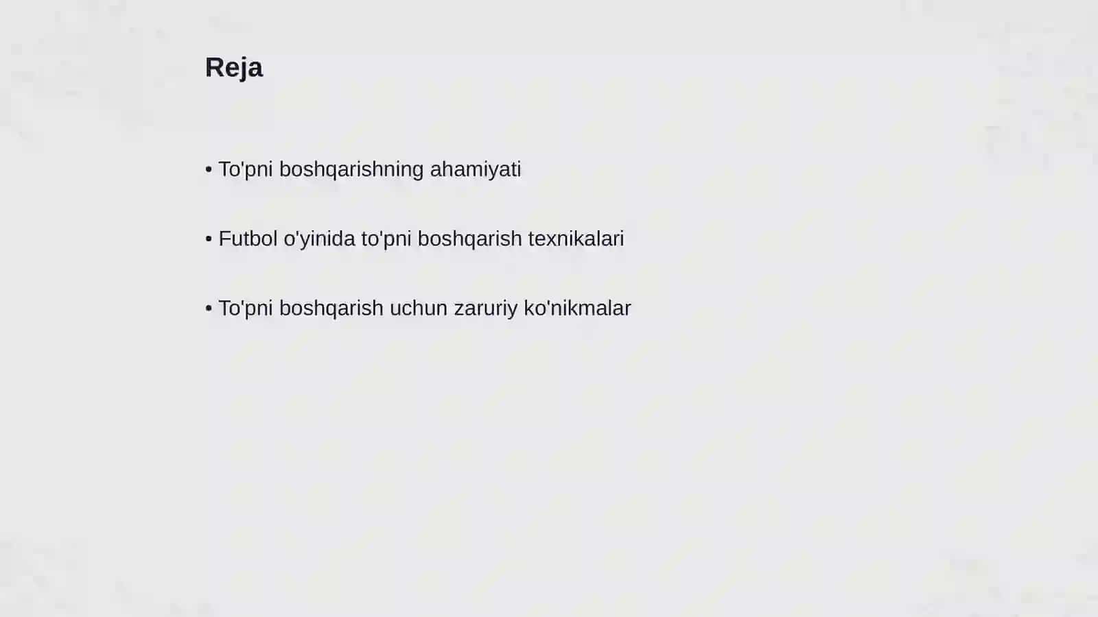 Futbol oʻyinda toʻpni boshqarishni oʻrgatish 2
