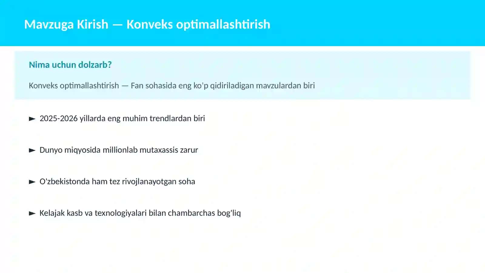 Konveks optimallashtirish 2