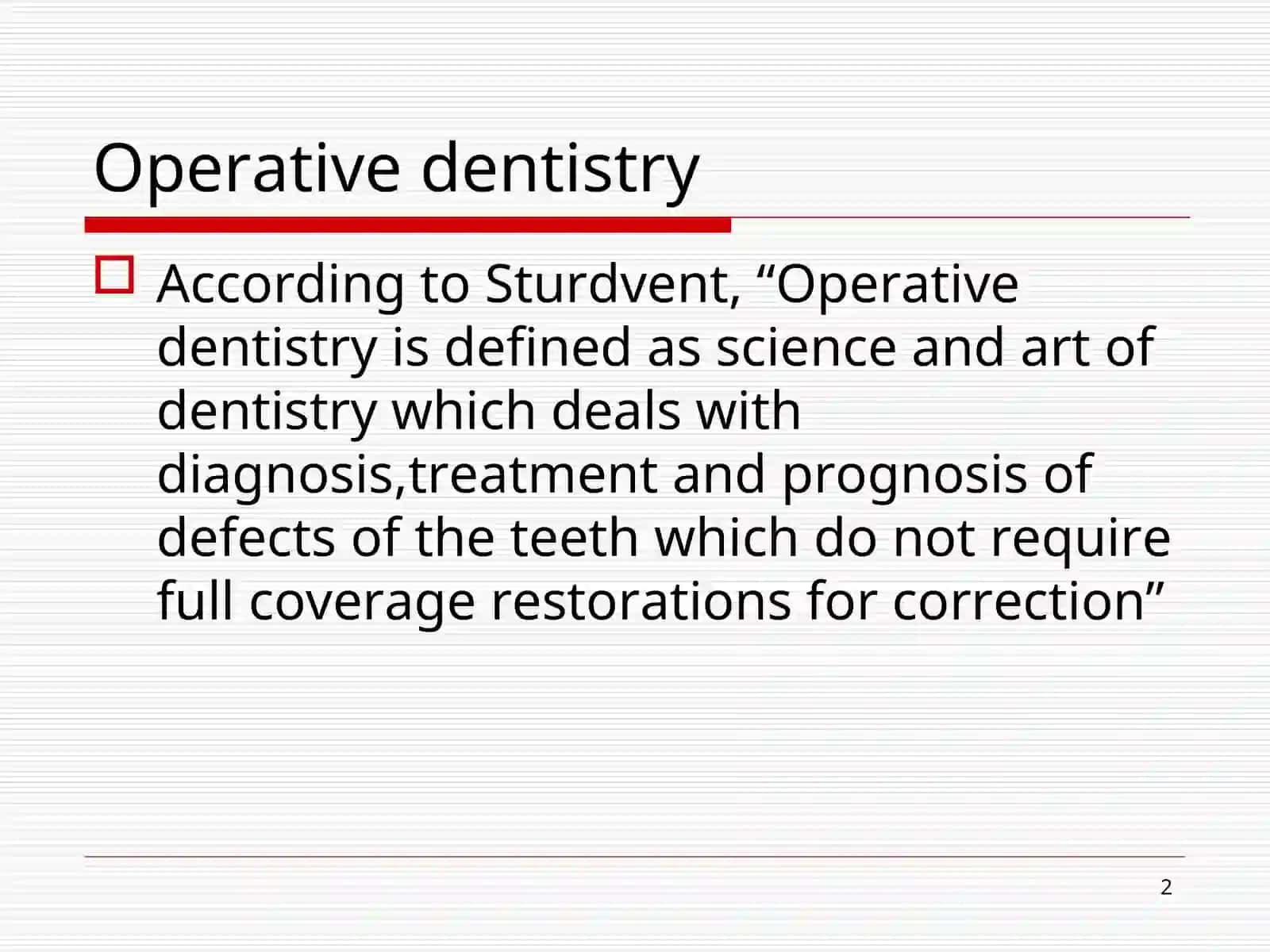 Operative Dentistry 2