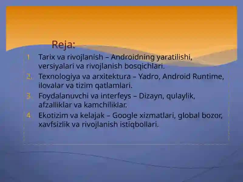 Android mobil operatsion tizimi 2