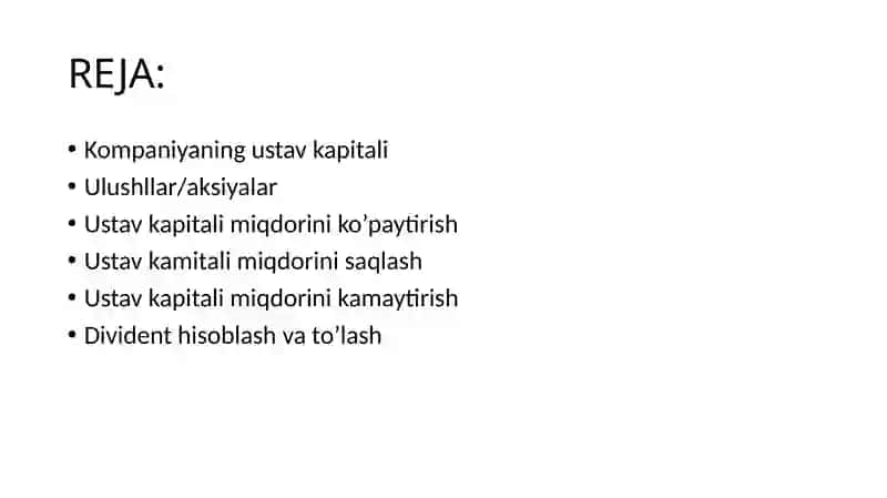 Kompaniyalar kapitali va biznesni moliyalashtirish 2