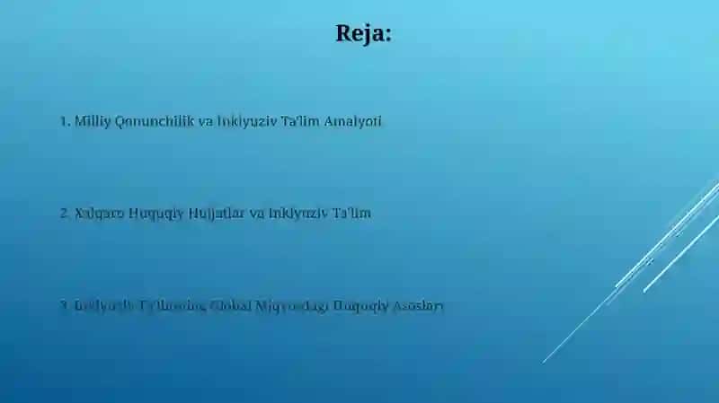 Inklyuziv Ta'limning Huquqiy Asoslari Jahon Miqyosida 2