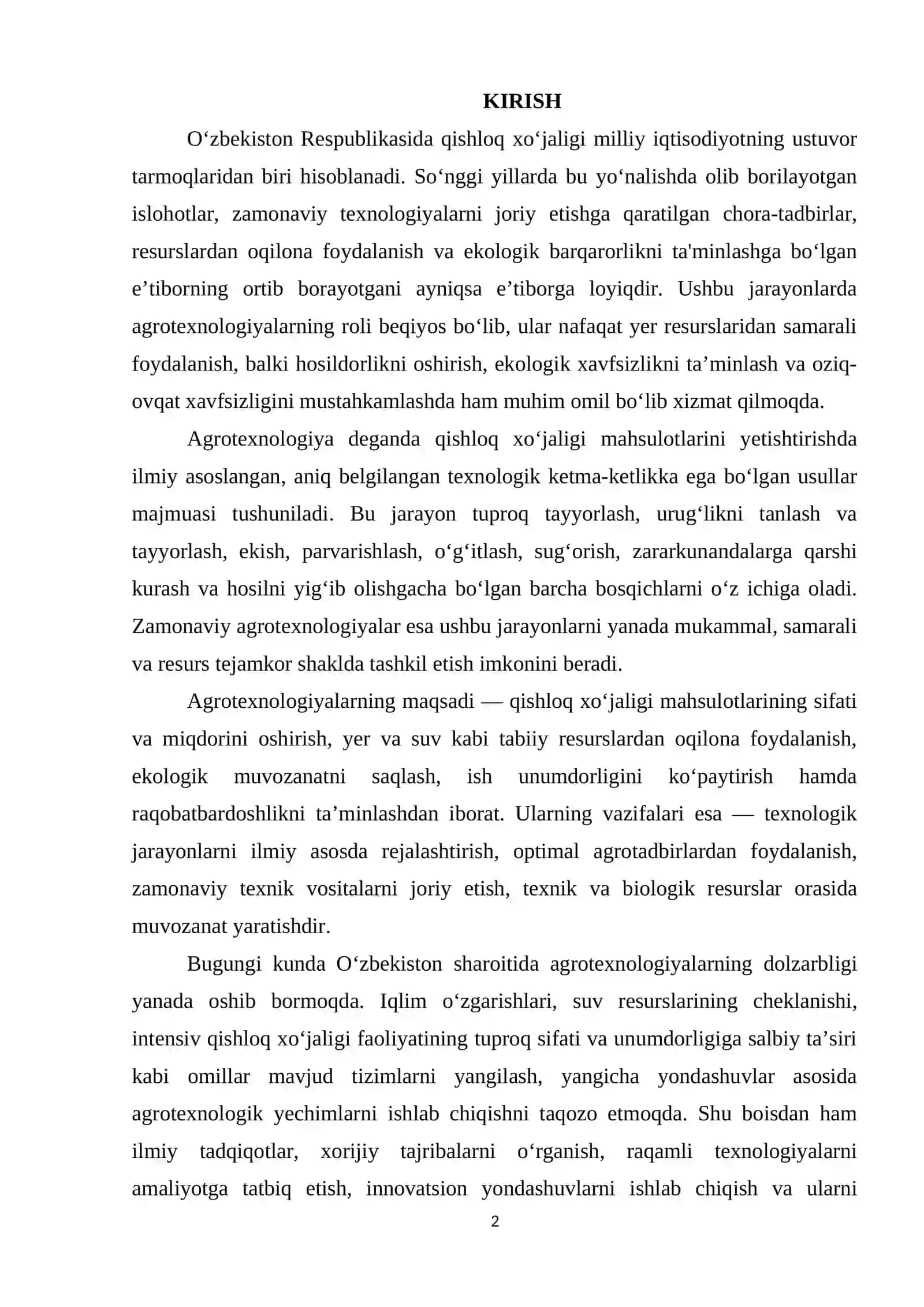 AGROTEXNOLOGIYALARNING MAQSADI VA VAZIFALARI 2