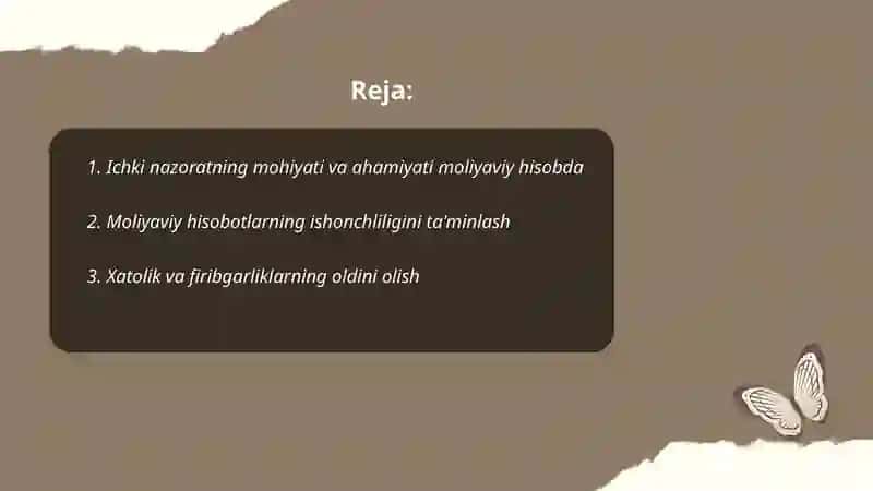 Ichki nazorat moliyaviy hisobda 2