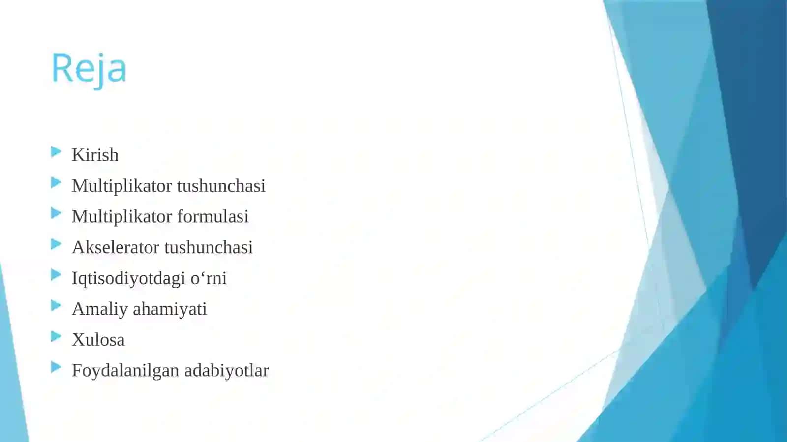 Multiplikatorvaakseleratorta’siriningiqtisodiyotdagio‘rni 2