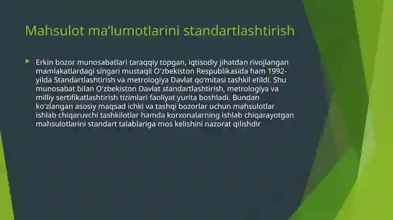 Mahsulot haqidagi ma’lumotlarni standartlashtirish va kodlash 2