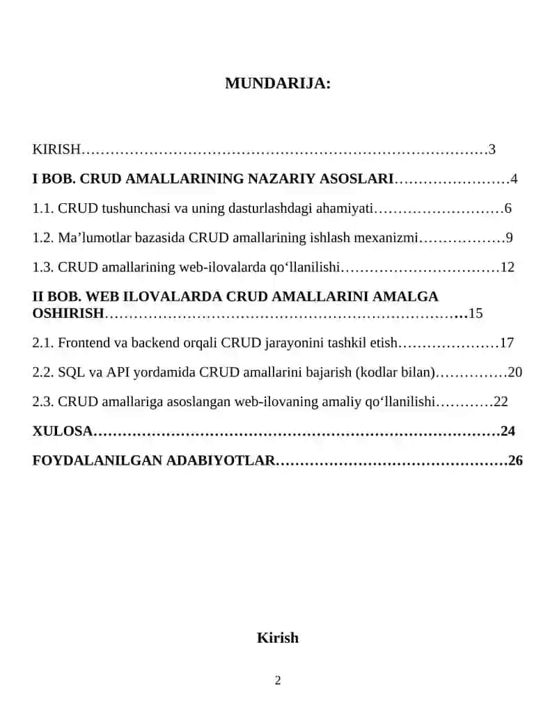 CRUD amallari 2