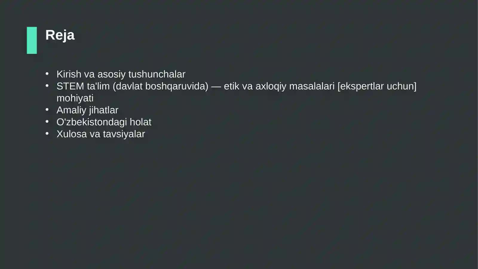 STEM ta'lim (davlat boshqaruvida) — etik va axloqiy masalalari [ekspertlar uchun] 2
