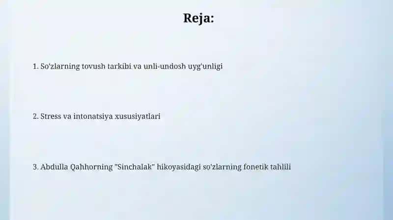 Sinchalak qissasi bo'yicha fonetik tahlil 2