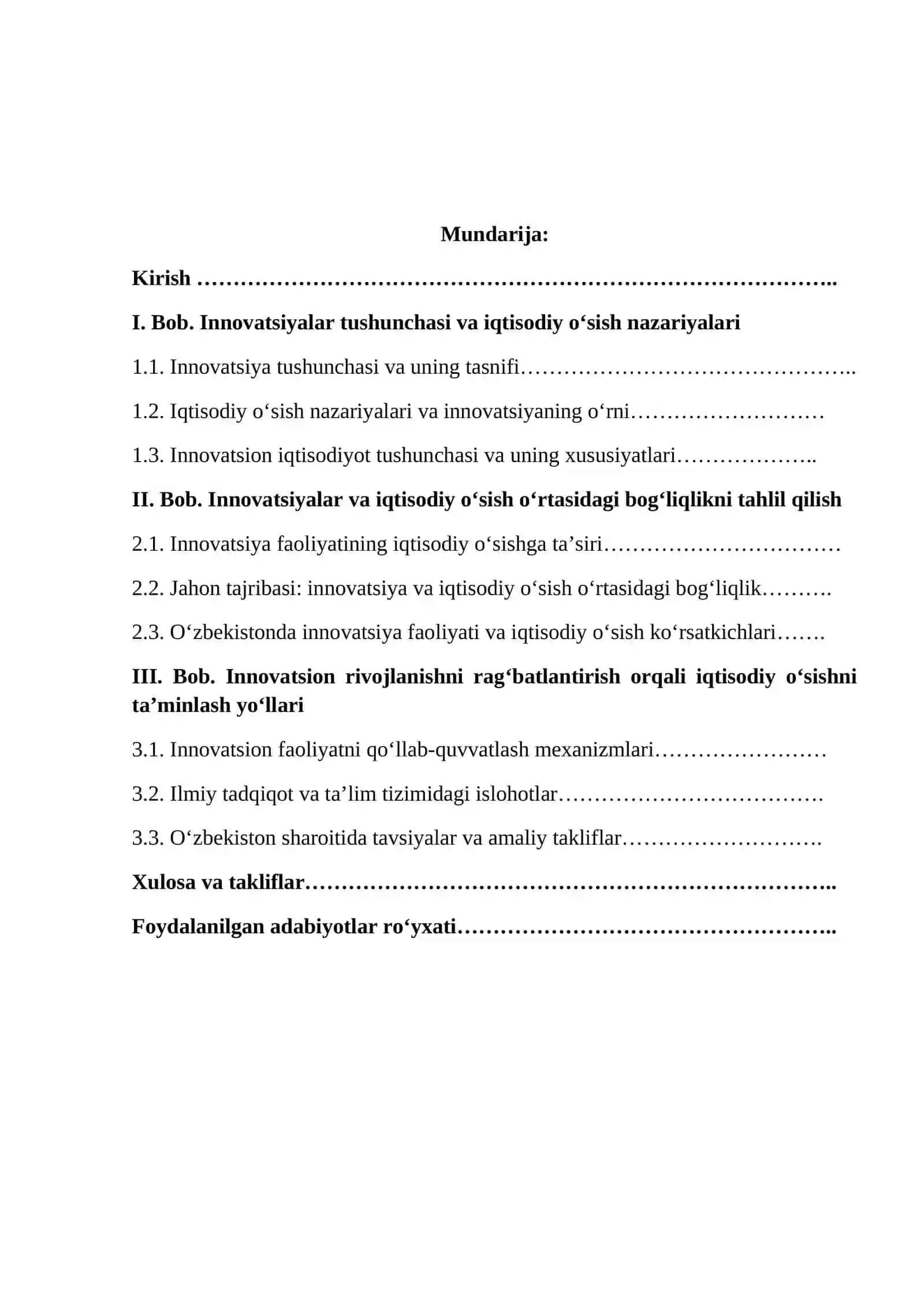 Innovatsiyalar va iqtisodiy o‘sish o‘rtasidagi bog‘liqlik 2