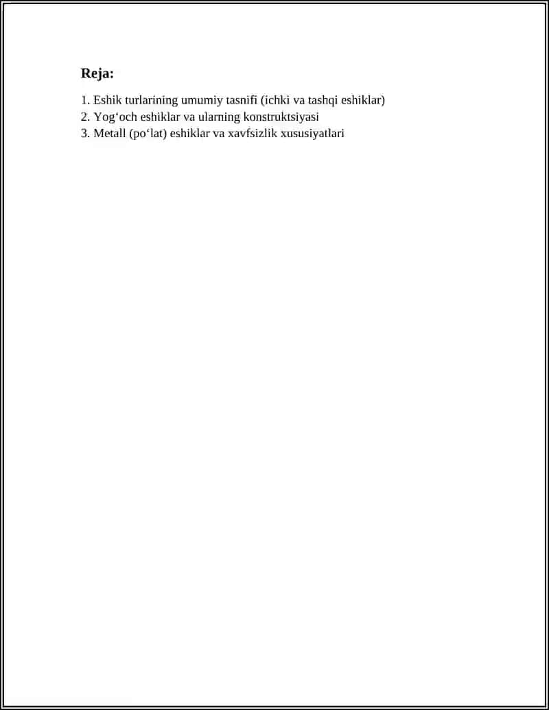 ESHIK TURLARI VA ELEMENTLARI 2