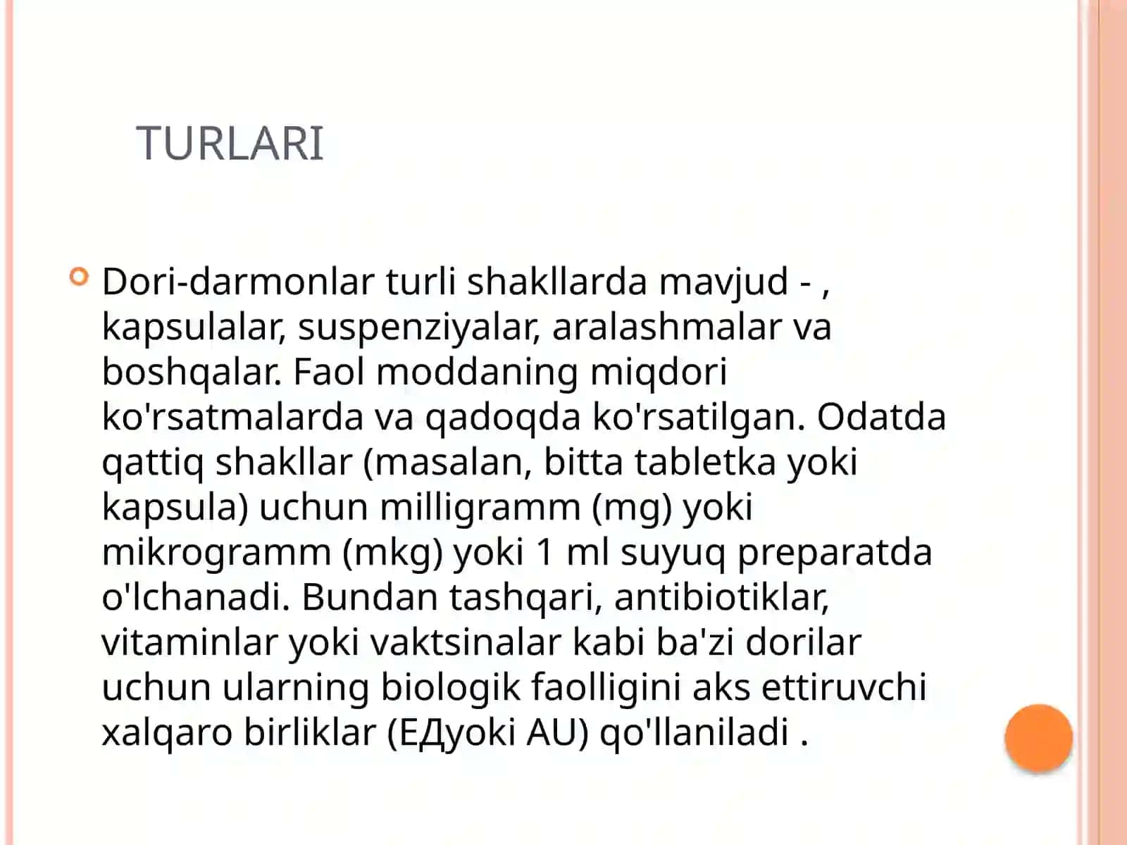 Dori vositalarini yuborishda dozalarni hisoblash usullari 2