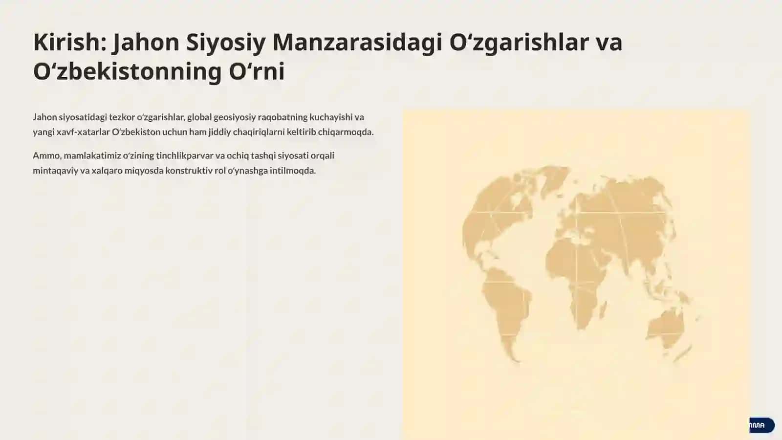 Siyosiy Mojarolar Fonida Oʻzbekiston: Barqarorlik va Rivojlanish Yoʻli 2