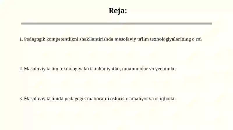 Pedagogik kompetentlikni shakllantirishda masofaviy oʻqitish texnologiyasi 2