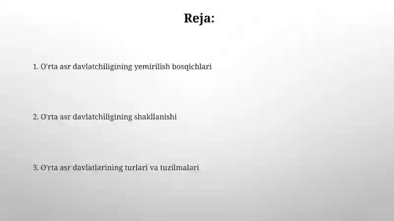 Oʻrta asr davri davlatchiligi tarixi 2