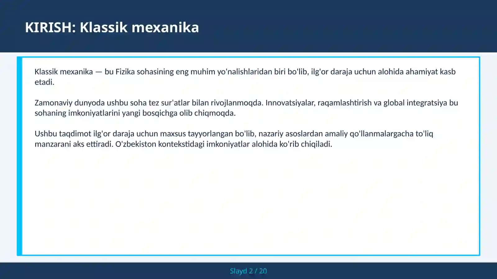 Klassik Mexanika 2