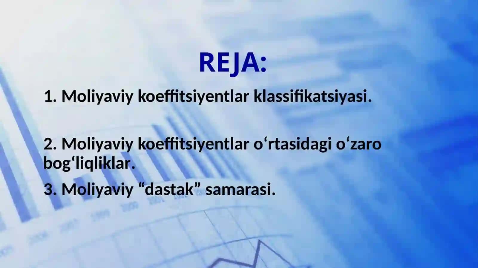 MOLIYAVIY HISOBOTLARDA MOLIYAVIY KOEFFITSIENTLARDAN FOYDALANISH 2