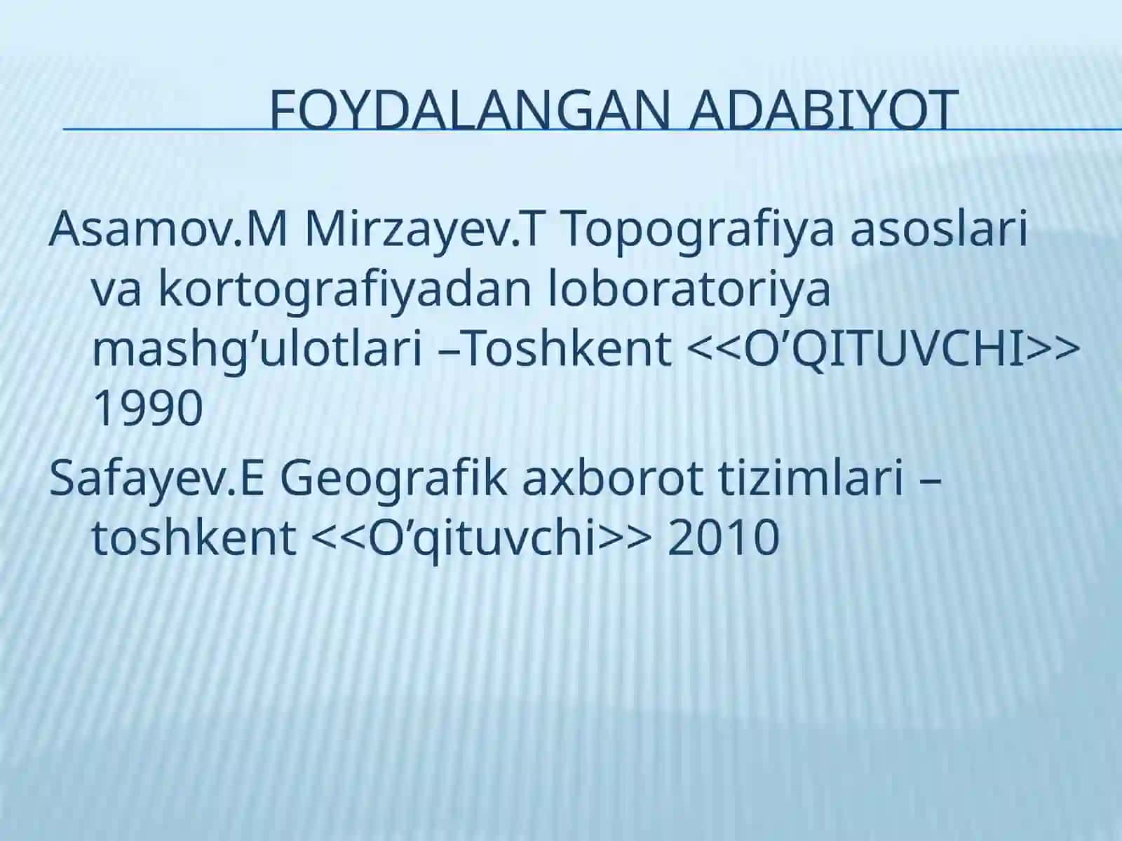 Foydalangan adabiyot 2
