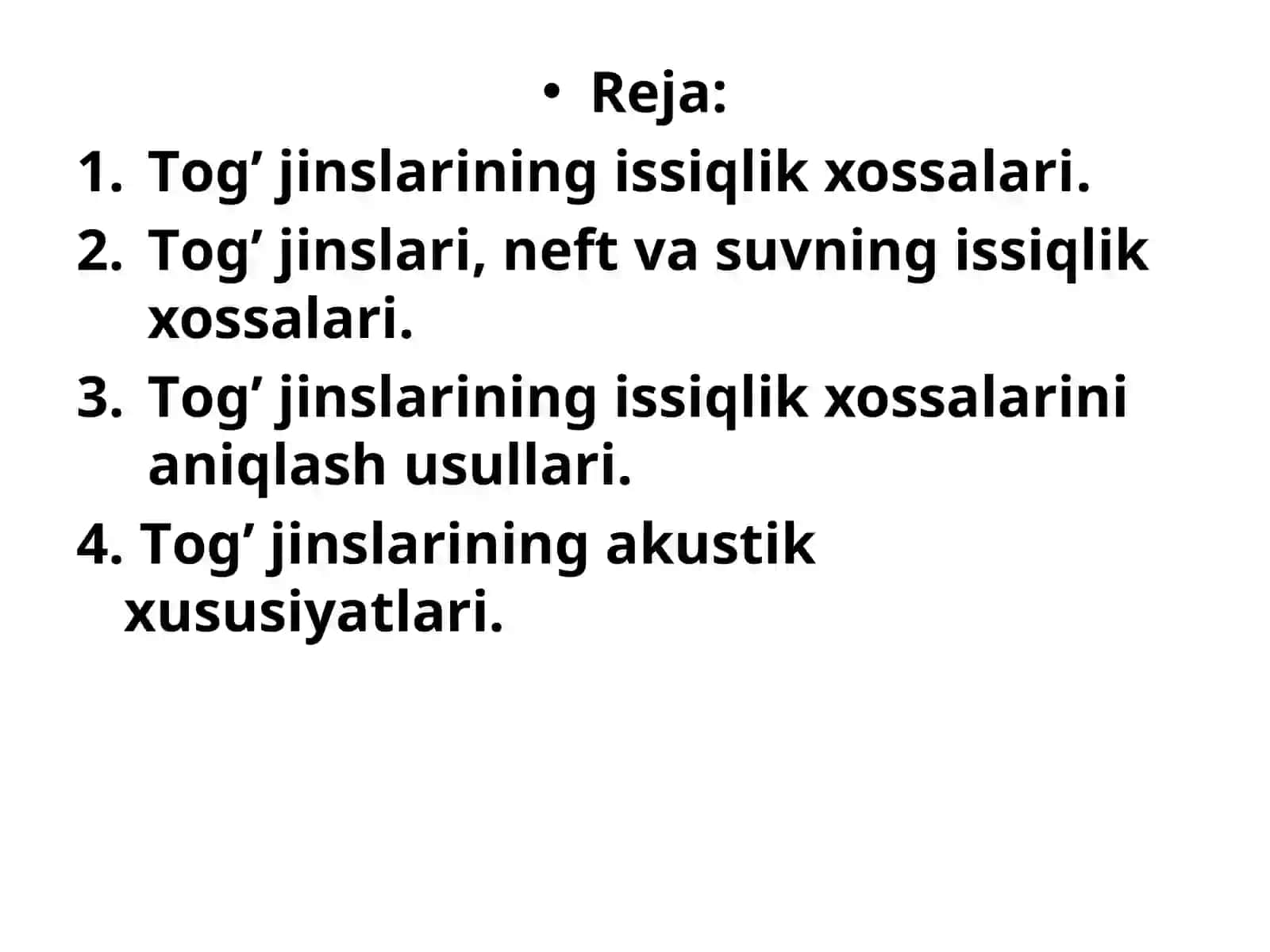 Tоg’ jinslаrining issiqlik хоssаlаri va ularninakustik xususiyatlari 2