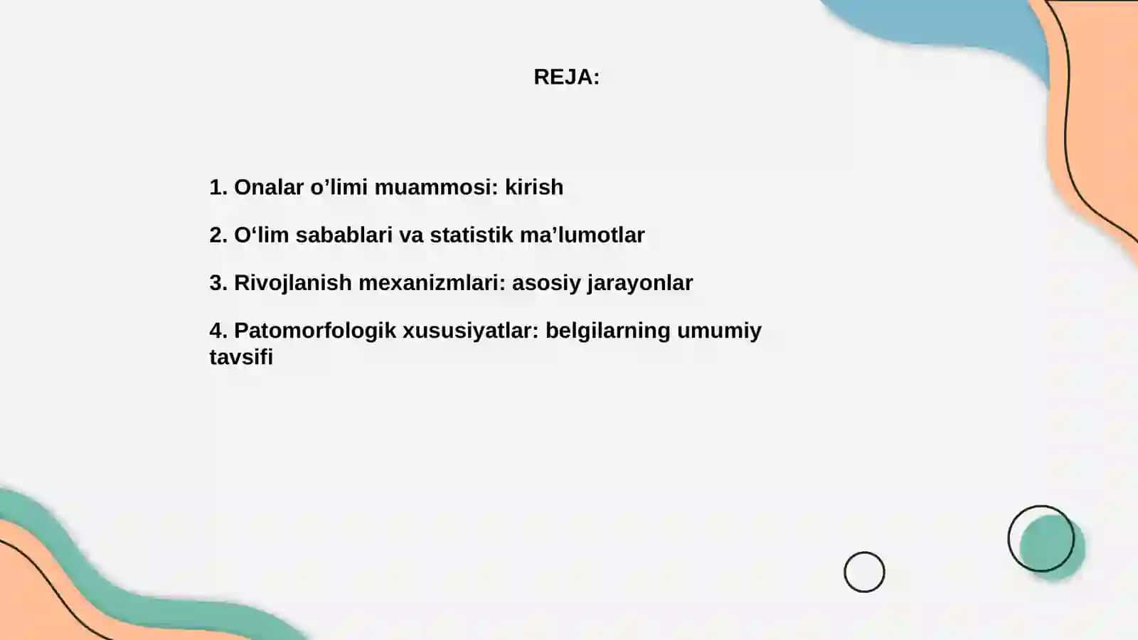 Onalar o’limi muammosi 2