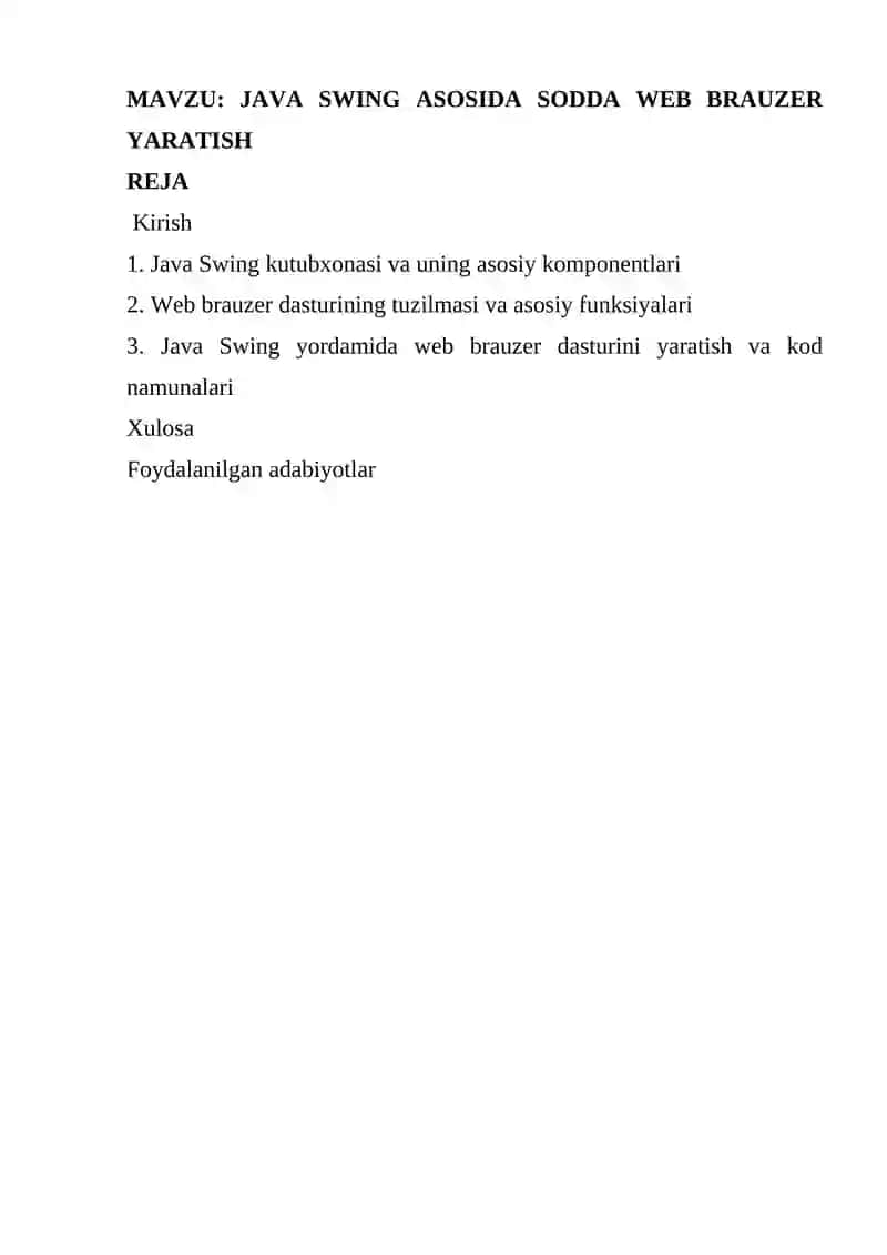 JAVA SWING ASOSIDA SODDA WEB BRAUZER YARATISH 2