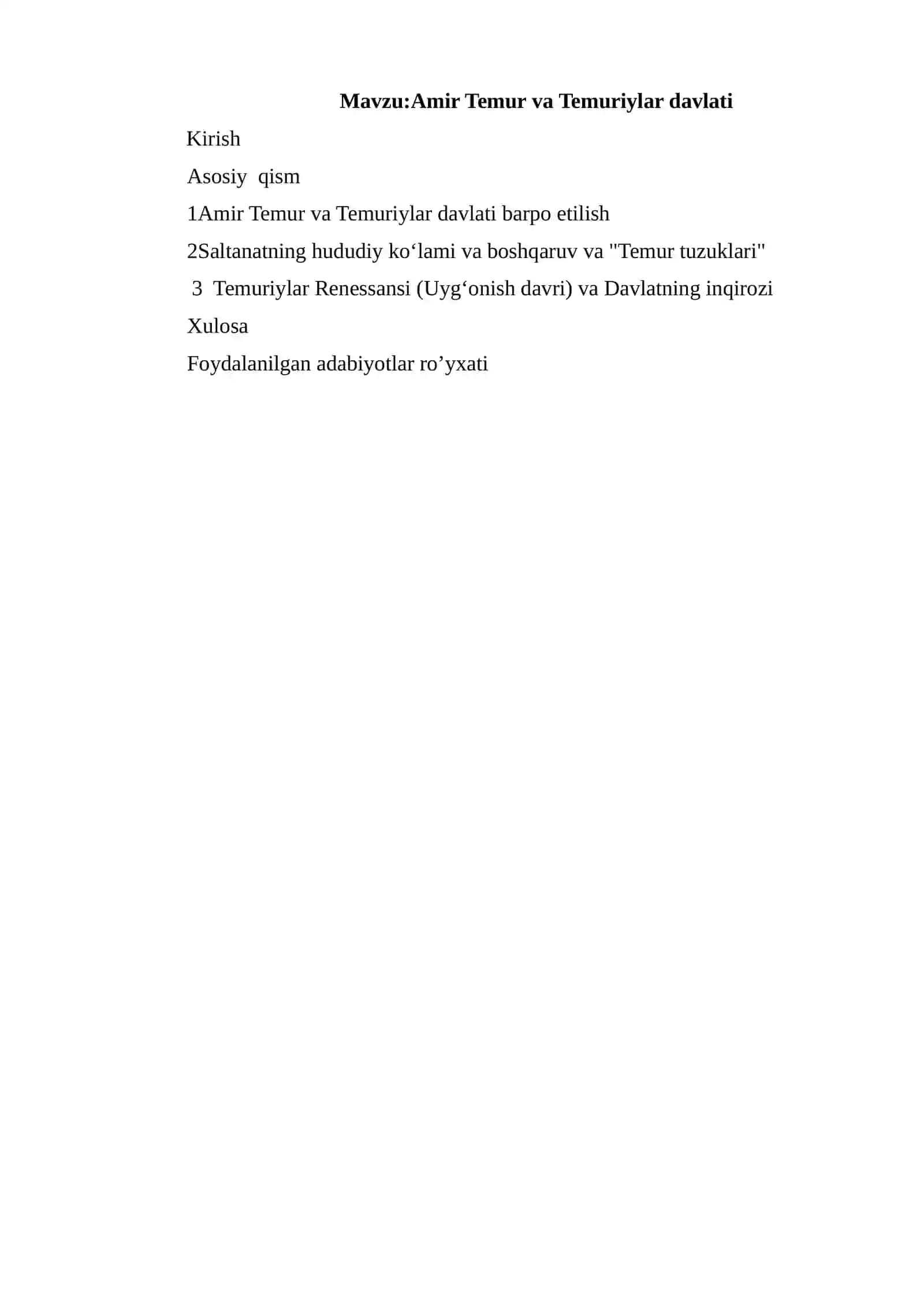 Amir Temur va Temuriylar davlati 2