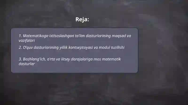 Matematikaga ixtisoslashgan dasturlar 2