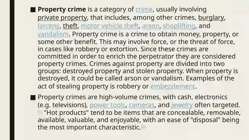 Crimes against property 2