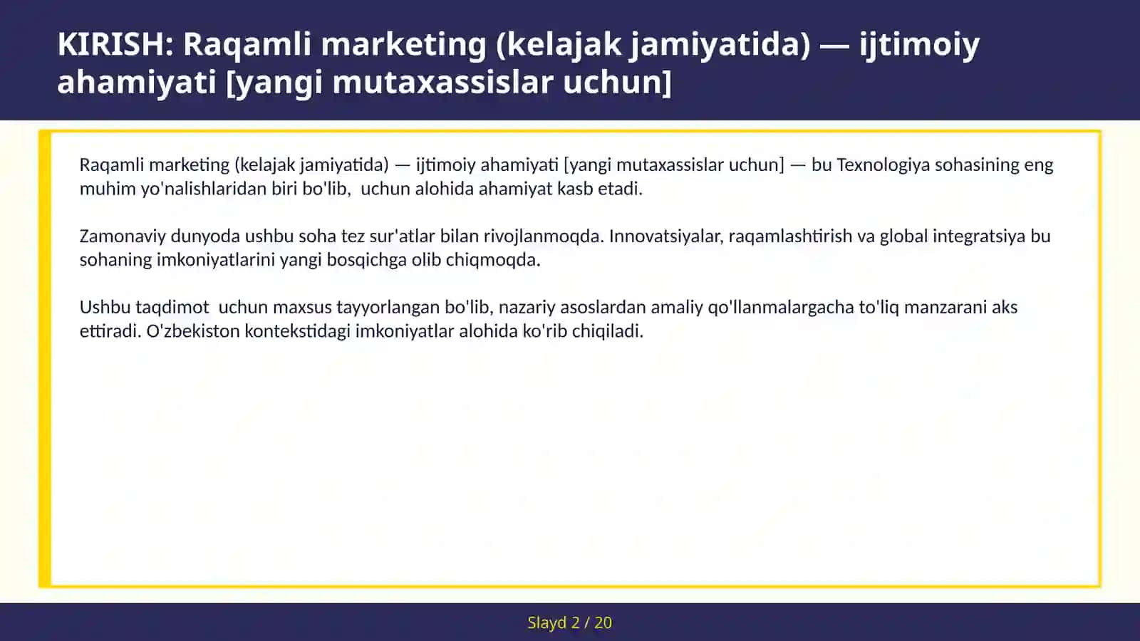 Raqamli marketing (kelajak jamiyatida) — ijtimoiy ahamiyati [yangi mutaxassislar uchun] 2
