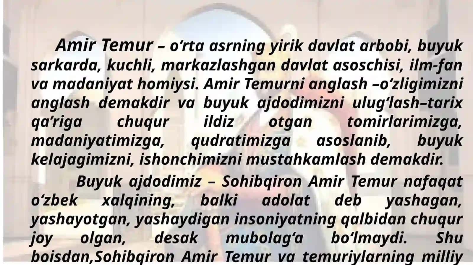 AMIR TEMUR BUYUK DAVLAT ARBOBI 2