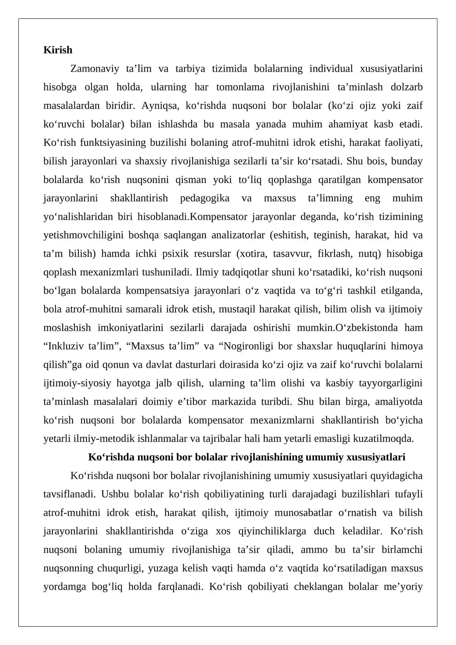 Ko‘rishda nuqsoni bor bolalarda kompensator jarayonlarni shakllantirish 2