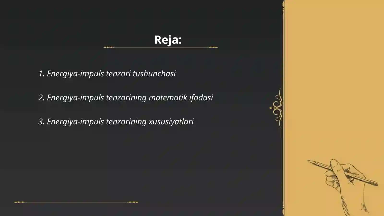 Energiya-impuls tenzori. Enshteyn tenglamasi (isbotsiz) 2