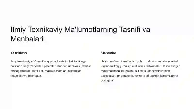 Ilmiy Texnikaviy Ma'lumotlarni Izlash 2