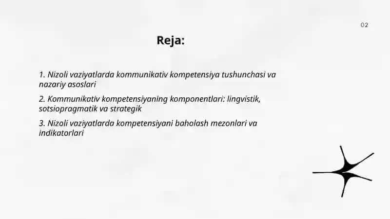 Nizoli vaziyatlarda kommunikativ kompetensiya darajasini aniqlash 2