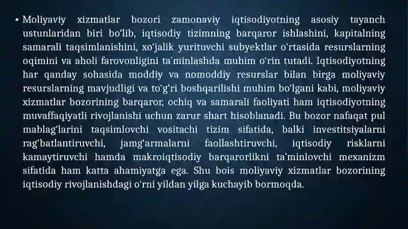 Moliyaviyxizmatlar bozori 2