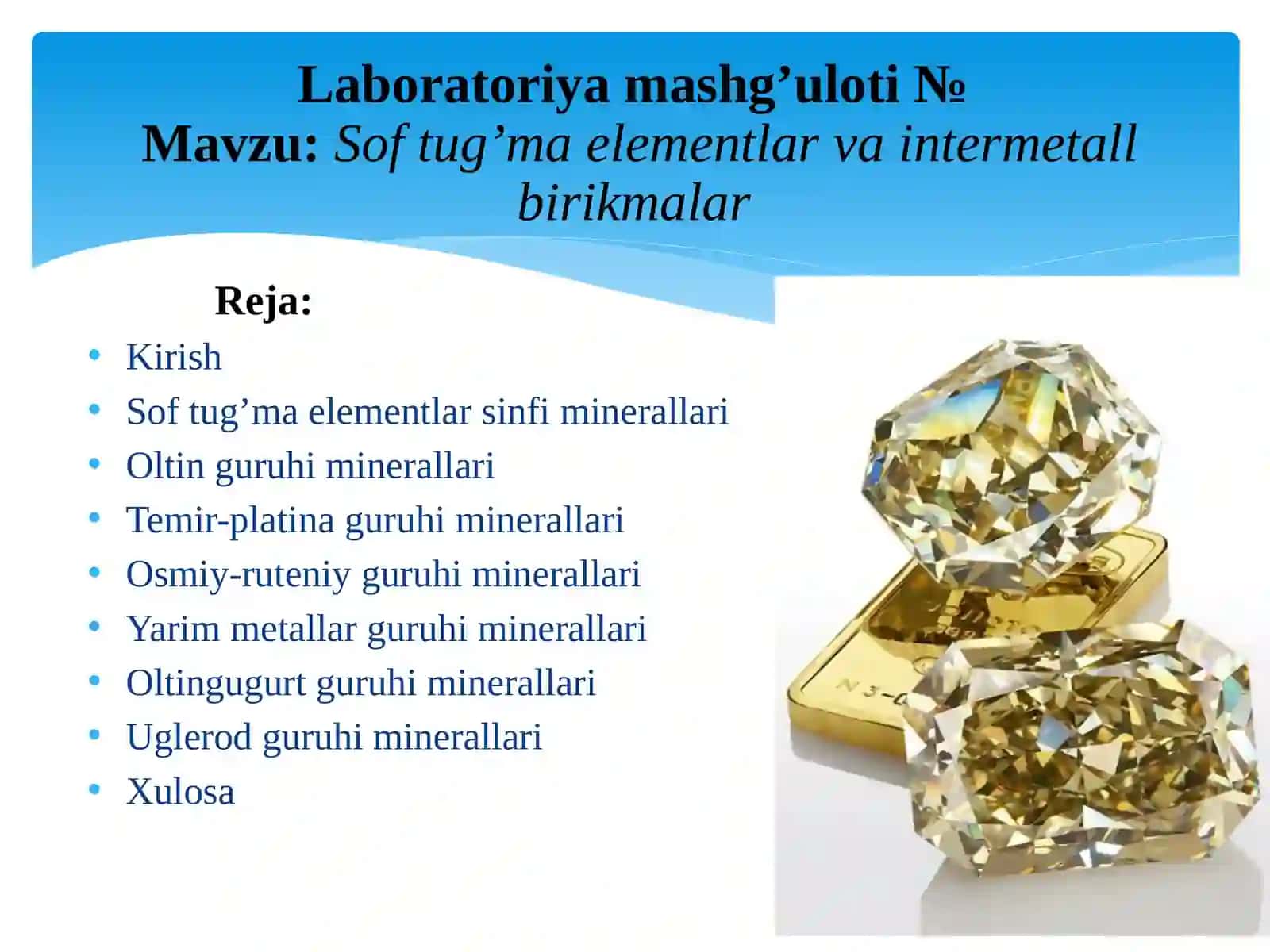 Sof tug’ma elementlar va intermetall birikmalar 2